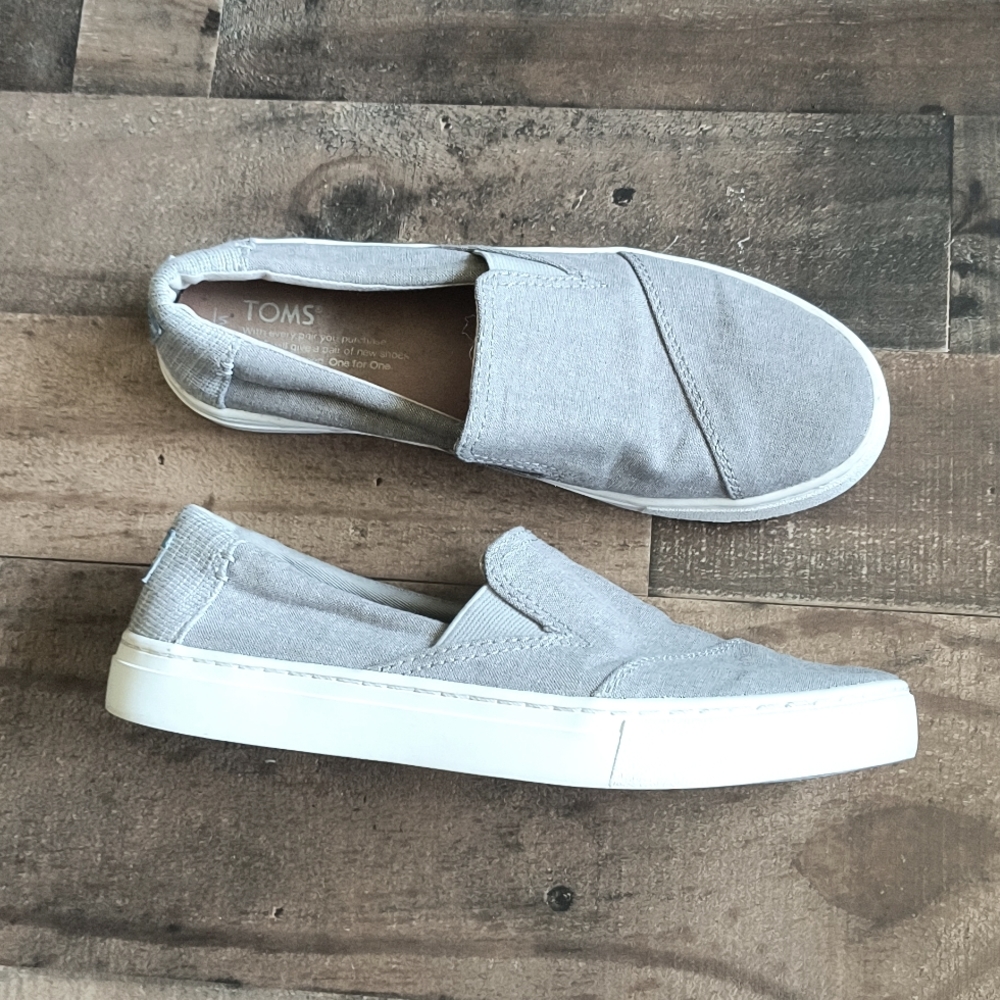 Toms Luca Gray Slip On Sneakers Sz 7 Women